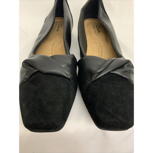 Clarks Tilmont Dalia Black Suede Leather Flats Womens 8.5 - Picture 4 of 7